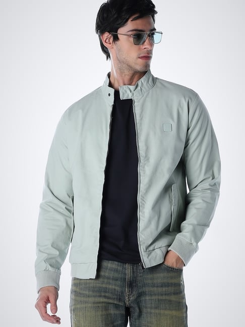 Jack & Jones Green Regular Fit Solid Bomber Jacket-picture-17