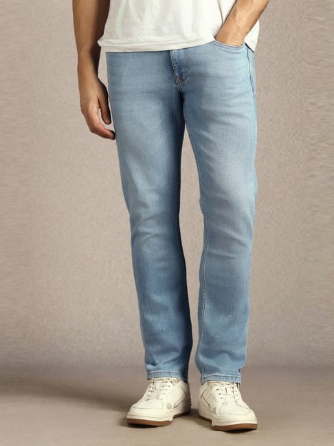 Louis Philippe Blue Cotton Slim Fit Jeans-picture-24