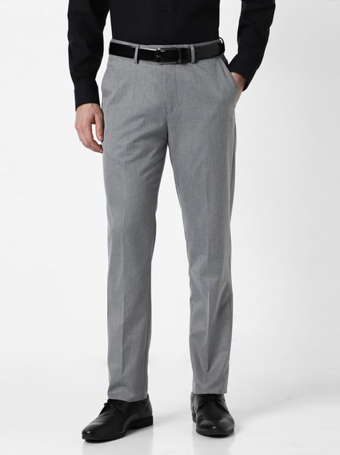 Peter England Grey Slim Fit Trousers
