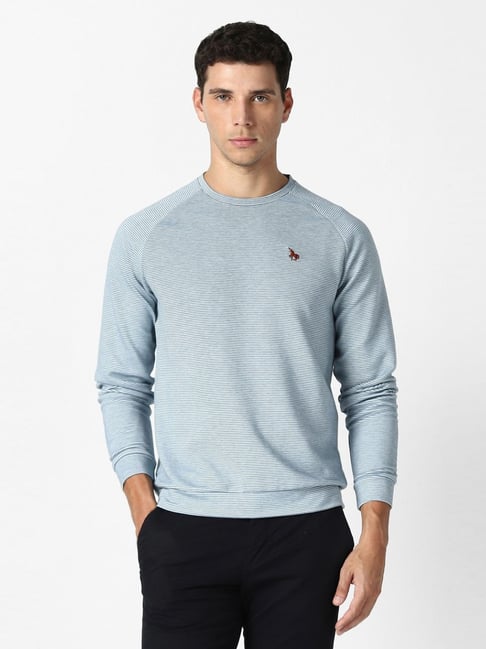 Van Heusen Blue Regular Fit Texture Sweatshirt-picture-39