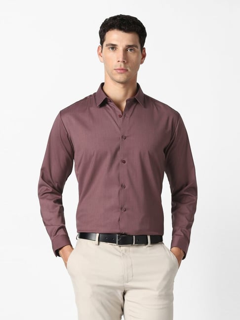 Van Heusen Maroon Slim Fit Shirt-picture-18