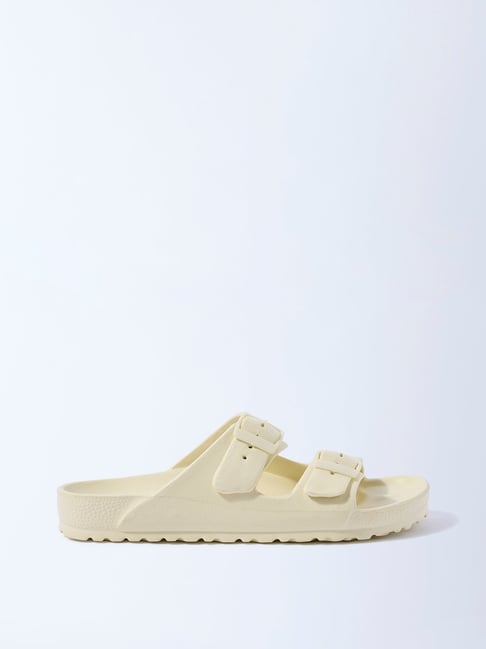 LUNA BLU by Westside Yellow Dual-Strap Slip-On Sandals