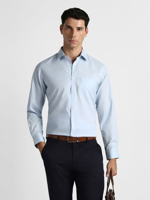 Van Heusen Blue Cotton Regular Fit Shirt-picture-18