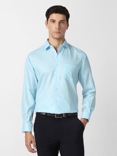 Van Heusen Blue Cotton Regular Fit Shirt-picture-10