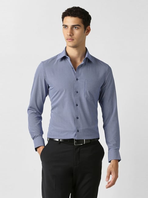 Van Heusen Blue Slim Fit Printed Shirt-picture-38