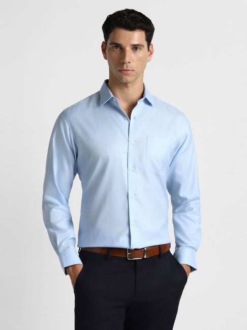 Van Heusen Blue Cotton Regular Fit Shirt-picture-17