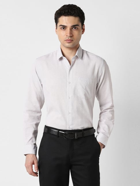 Peter England Pink Cotton Regular Fit Printed Shirt-picture-24