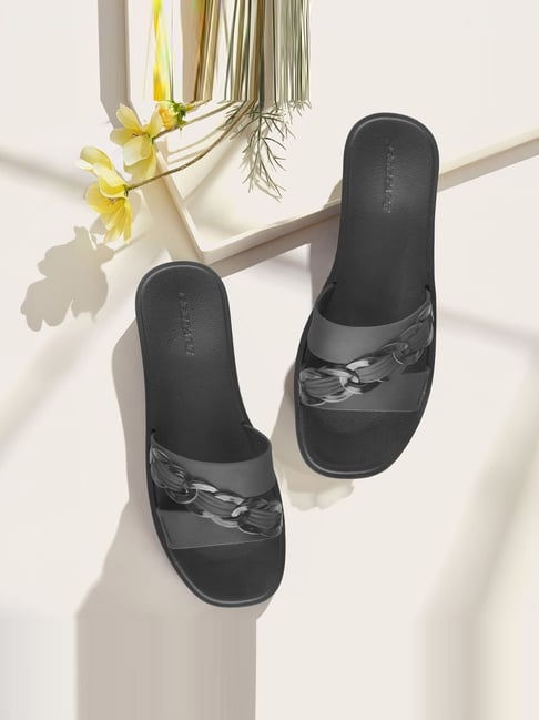 Red Tape Women's Black Casual Sandals