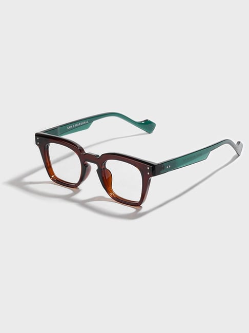 sam and marshall tetragonon brown square unisex eye frames