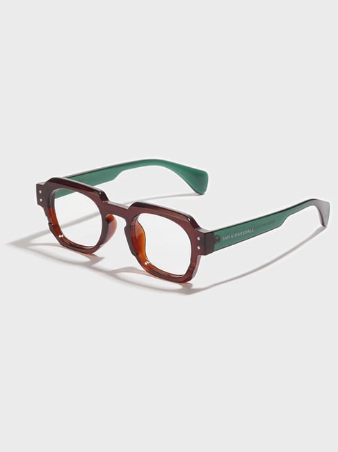 sam and marshall octrain brown square unisex eye frames