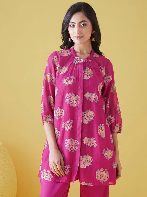 Jaypore Pink Printed Loose Fit Tunic