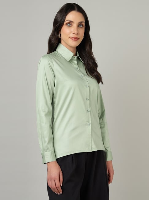 Sands of India Green Cotton Shirt