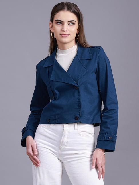 Sands of India Blue Cotton Cropped Jacket-picture-45