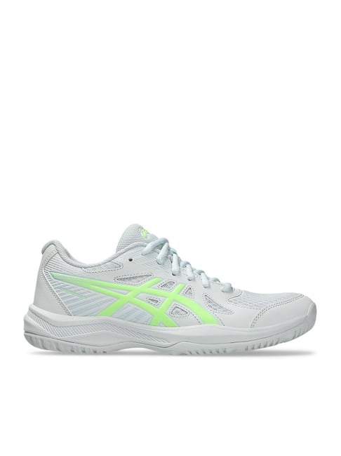 Asics Women's UPCOURT 6 Arctic Blue & Illuminate Green Badminton Shoes