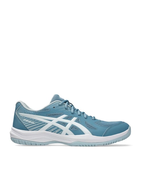 Asics Men's UPCOURT 6 Saba Blue & White Badminton Shoes-image-43