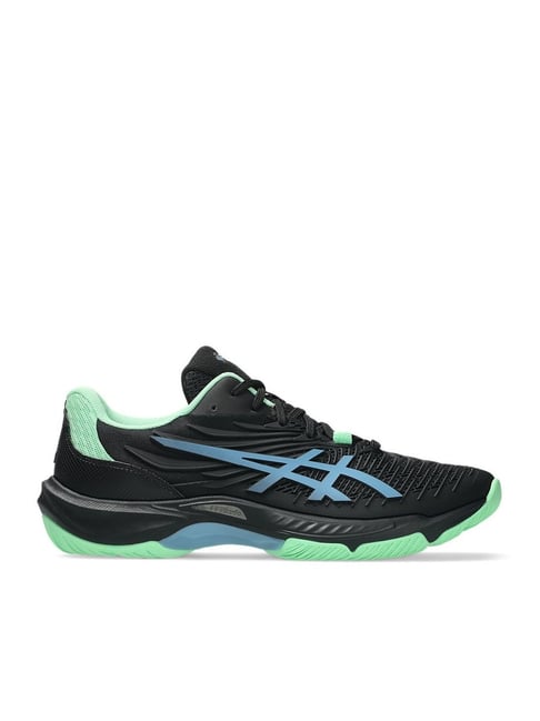 Asics Men's COURT CONTROL FF 4 Black & Saba Blue Badminton Shoes