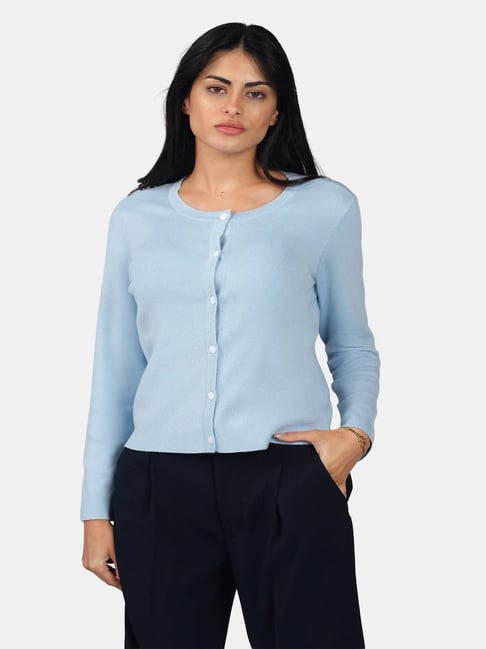 VIRGIO Light Blue Viscose Cardigan-picture-24