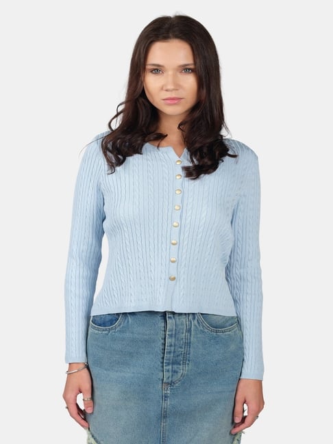 VIRGIO Light Blue Viscose Cardigan-picture-15