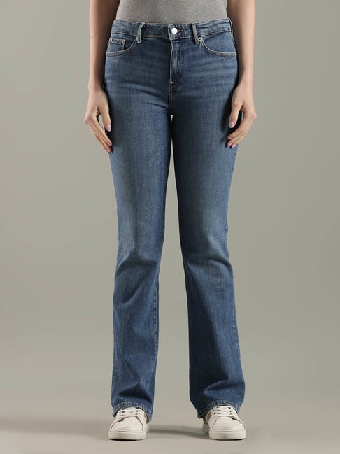 Tommy Hilfiger Blue Cotton Bootcut Fit Jeans