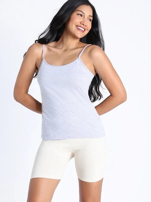 Zivame Light Grey Cotton Non Padded Camisole