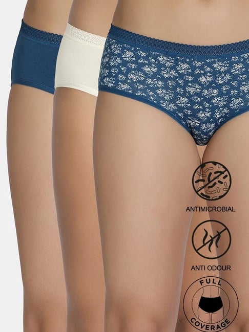 Zivame Multicolor Cotton Printed Hipster Panty (Pack Of 3)