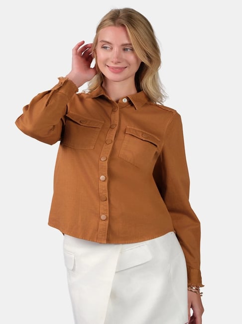 VIRGIO Brown Cotton Shirt-picture-21