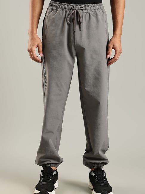 DOMIN8 Grey Nylon Relaxed Fit Joggers