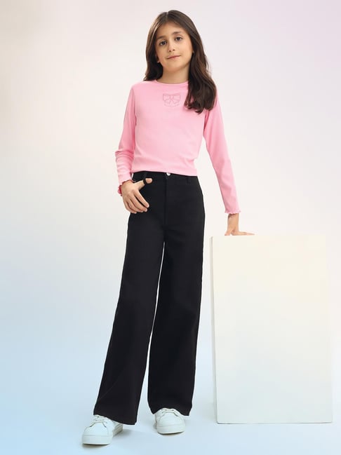 U.S. Polo Assn. Girls Black Cotton Jeans