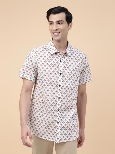 Fabindia White Relaxed Fit Printed Shirt-picture-39