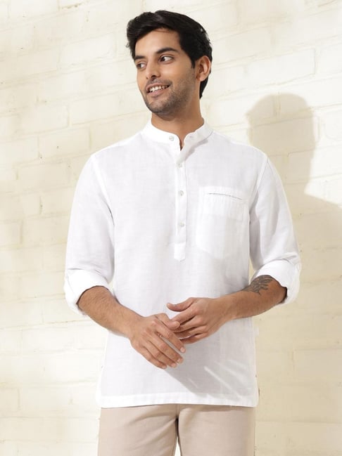 Fabindia White Slim Fit Solid Shirt-picture-21