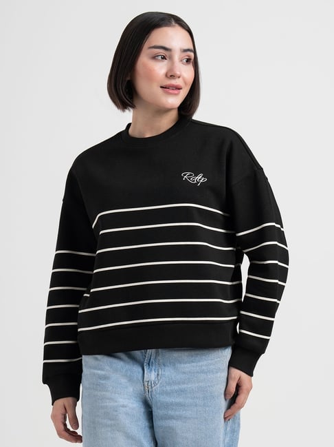 Red Tape Black Regular Fit Striped Sweatshirt-picture-15