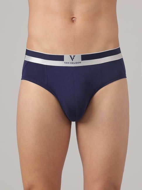 Van Heusen Navy Cotton Regular Fit Briefs