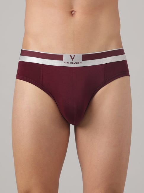 Van Heusen Maroon Cotton Regular Fit Briefs