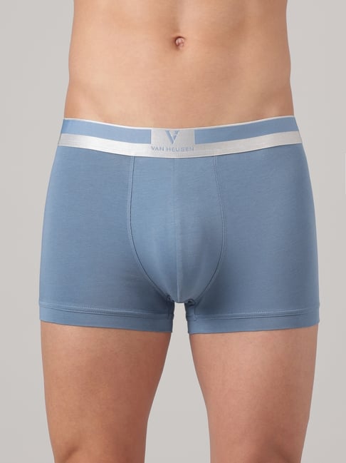 Van Heusen Blue Cotton Regular Fit Trunks
