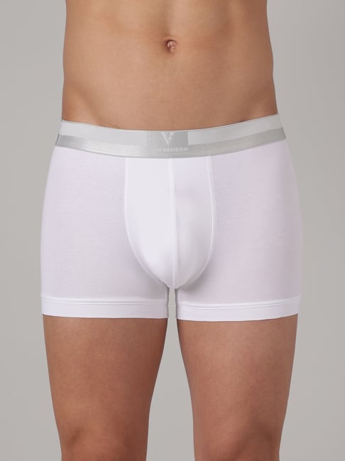 Van Heusen White Cotton Regular Fit Trunks