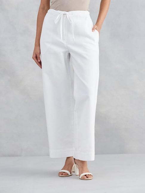 Fabindia White Solid Pants-picture-37