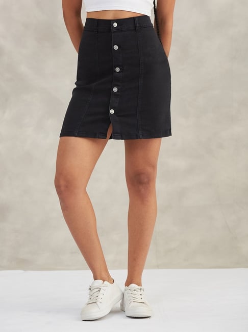 Dolce Crudo Black Flare Fit Skirt-picture-36