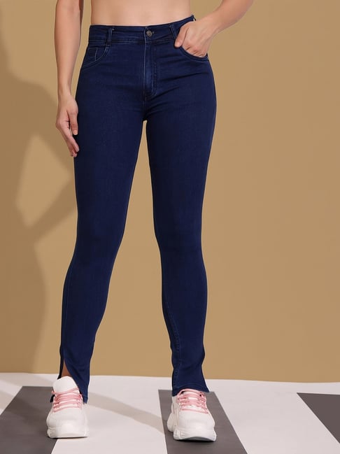 Dolce Crudo Navy Blue Flare Fit Jeans-picture-34