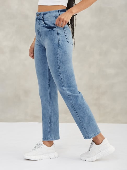 Dolce Crudo Blue Wide Leg Fit Jeans-picture-25