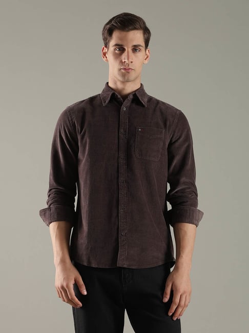Tommy Hilfiger Brown Cotton Regular Fit Shirt-picture-33