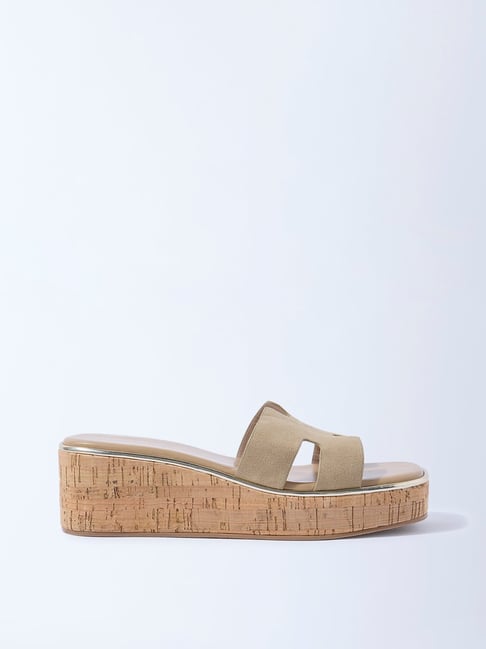 LUNA BLU by Westside Ivory Suede Platform Wedge Sandals-picture-37