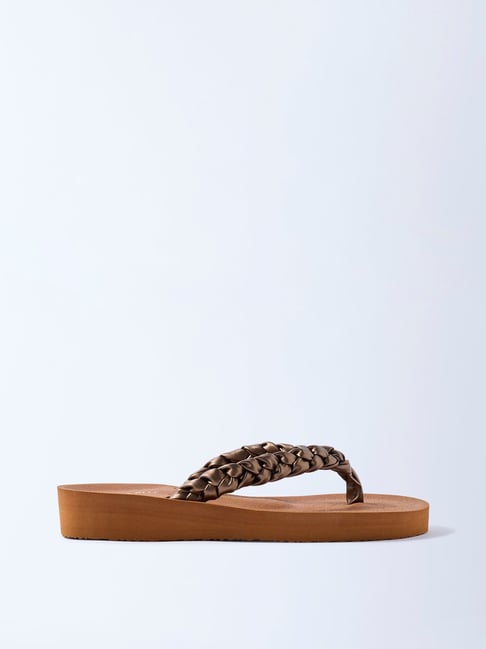 LUNA BLU by Westside Tan Braided Comfort Flip-Flops