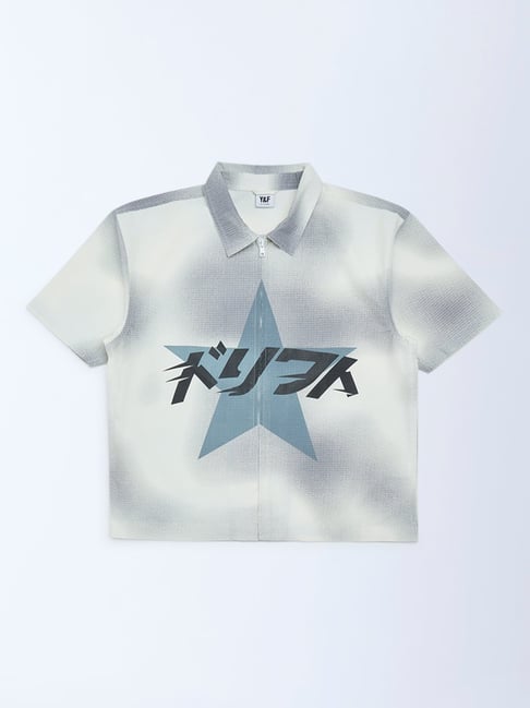 Y&F Kids Boys by Westside Grey Printed Resort-Fit Cotton Shirt-picture-41