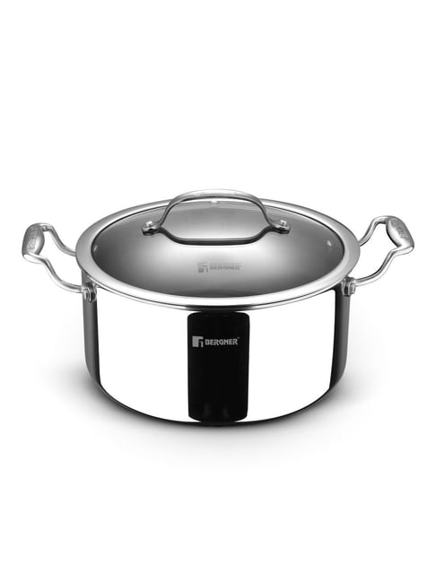 Bergner Hi Tech Giro Silver Ceramic Casserole - Set of 2 (3000 ml)