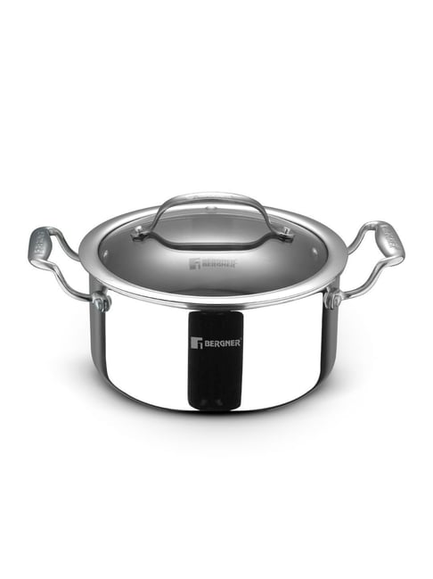 Bergner Hi Tech Giro Silver Ceramic Casserole - Set of 2 (5400 ml)
