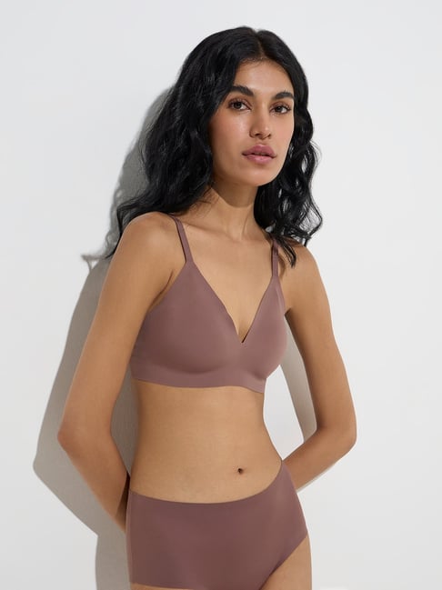 Superstar by Westside Brown Invisible Triangle Lightly Padded Bra