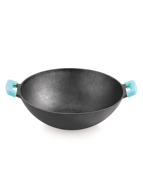 Bergner Black Cast Iron Kadhai - Set of 1