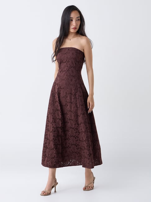 brown slinky maxi dress Plus Brown Slinky Knot Detail Ruched Maxi Dress – Dassah Beauty main image 0