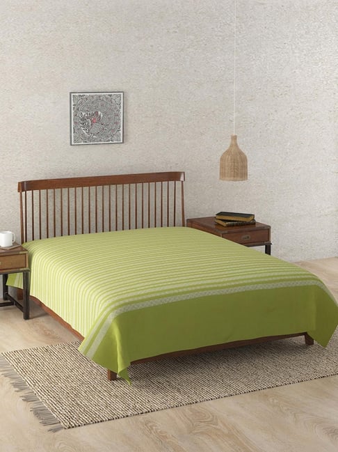 Fabindia Green Krisha Cotton Double Bed Cover-picture-12
