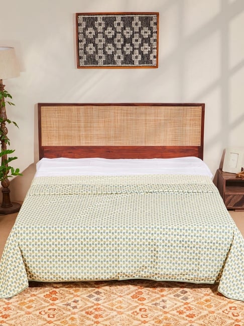Fabindia Teal Ambara Printed Cotton Dohar-picture-22